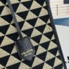 6930b5316e68136f4d9addf7 New Large Size Prada Embroidered Fabric Tote Bag (Medium Size) with Long Shoulder Strap