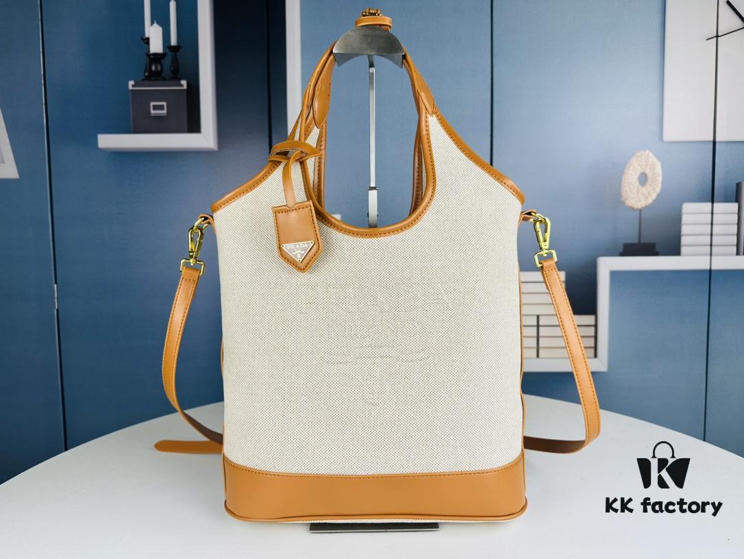 6930b5366e68136f4d9ade03 Large Size Prada New Linen Blend Tote Bag