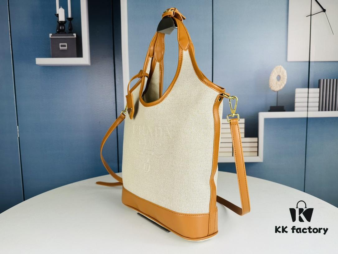6930b5396e68136f4d9ade08 Large Size Prada New Linen Blend Tote Bag