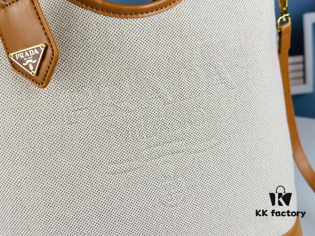 6930b5396e68136f4d9ade09 Large Size Prada New Linen Blend Tote Bag