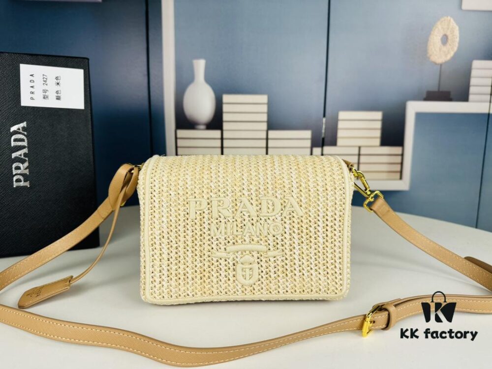 6930b53b6e68136f4d9ade0f Raffia Woven Camera Bag, Model No. 2385, Box Size 20x12x8