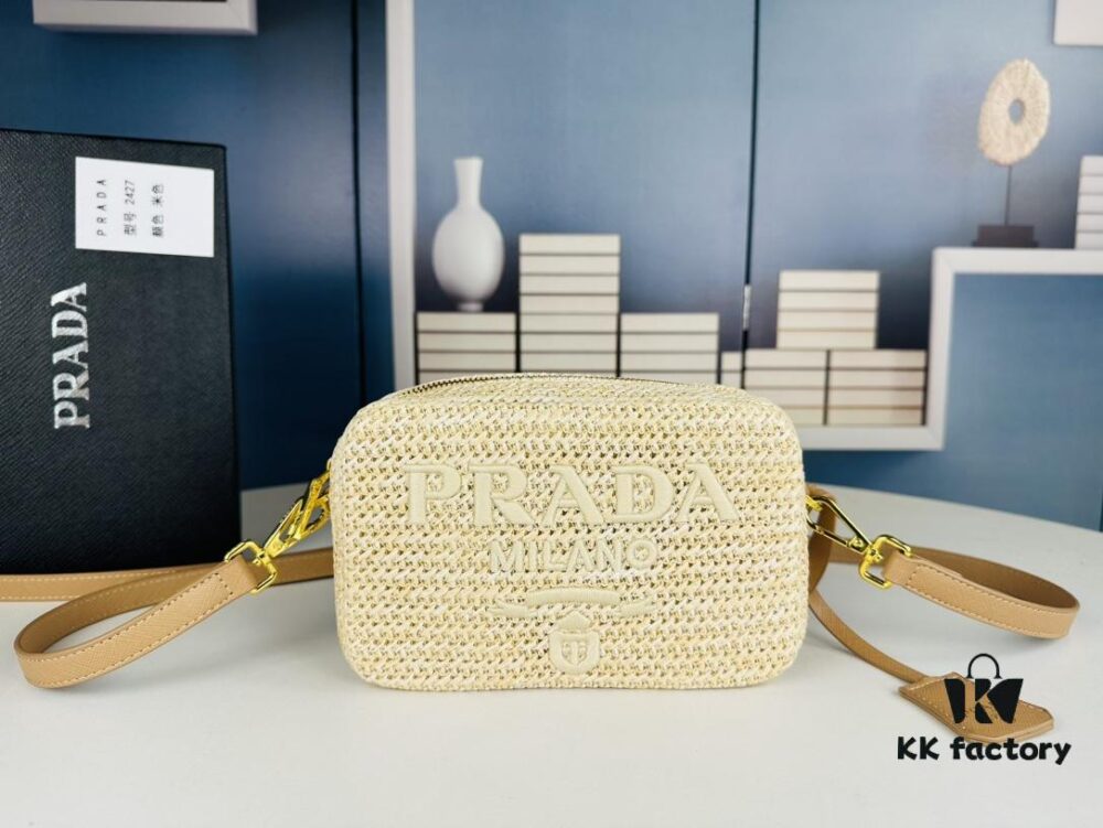 6930b5446e68136f4d9ade20 Prada New Raffia Camera Bag Model 2376
