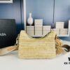 Prada Hobo Combo Straw Woven Limited Edition Three-in-One Small Size Beach Bag with Box