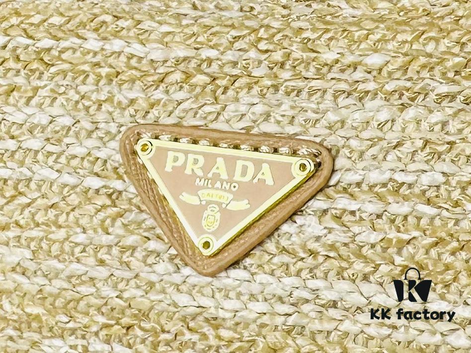 Prada Hobo Combo Straw Woven Limited Edition Three-in-One Small Size Beach Bag with Box