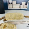 Prada Hobo Combo Straw Woven Limited Edition Three-in-One Small Size Beach Bag with Box