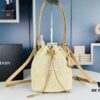 6930b5506e68136f4d9ade3d Prada Raffia Woven Bucket Bag with Box