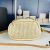 6930b5536e68136f4d9ade41 Prada Raffia Woven Bucket Bag with Box