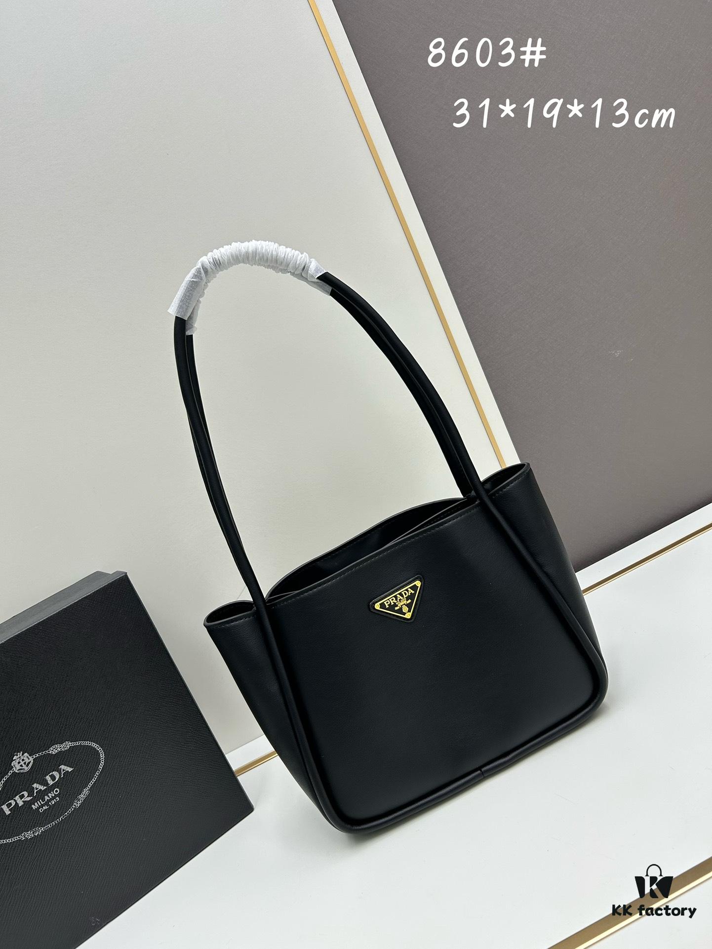 6930b55f6e68136f4d9ade57 Prada Mini Tote with Box, 2024 New Arrival, Known as the 'Little Vegetable Basket', Made of Calf Leather with Triangle Logo, Exceptionally Minimalist and Versatile