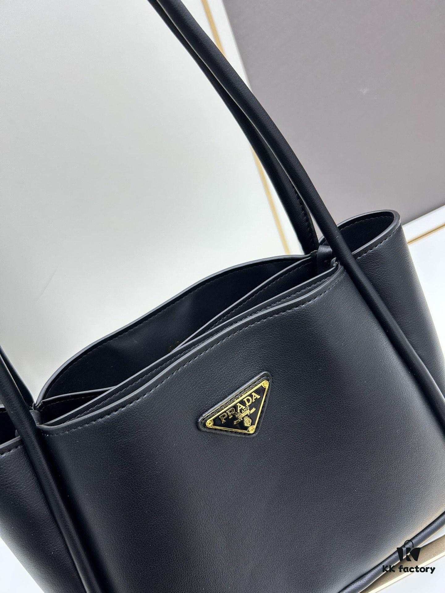 6930b55f6e68136f4d9ade59 Prada Mini Tote with Box, 2024 New Arrival, Known as the 'Little Vegetable Basket', Made of Calf Leather with Triangle Logo, Exceptionally Minimalist and Versatile