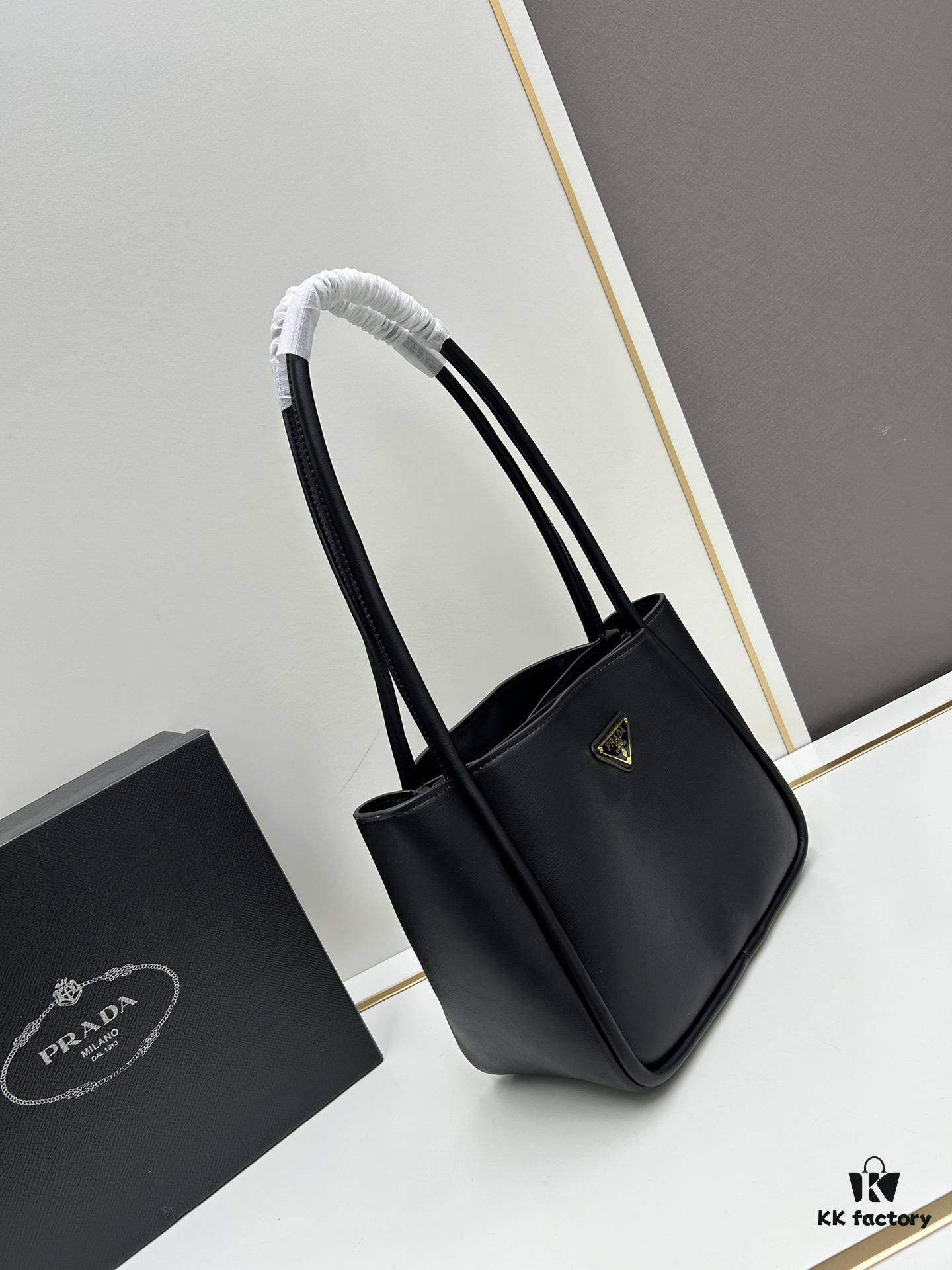 6930b5606e68136f4d9ade5c Prada Mini Tote with Box, 2024 New Arrival, Known as the 'Little Vegetable Basket', Made of Calf Leather with Triangle Logo, Exceptionally Minimalist and Versatile