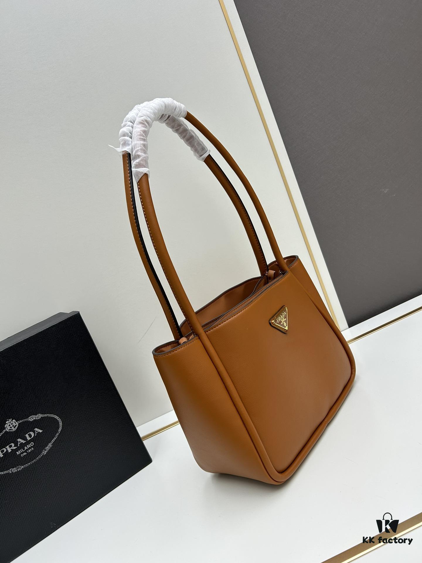 6930b5626e68136f4d9ade60 Prada Mini Tote Bag 24 New Arrival, Often Called the 'Little Vegetable Basket', Made of Cow Leather with Triangle Logo, Minimalist Design, Comes with Box