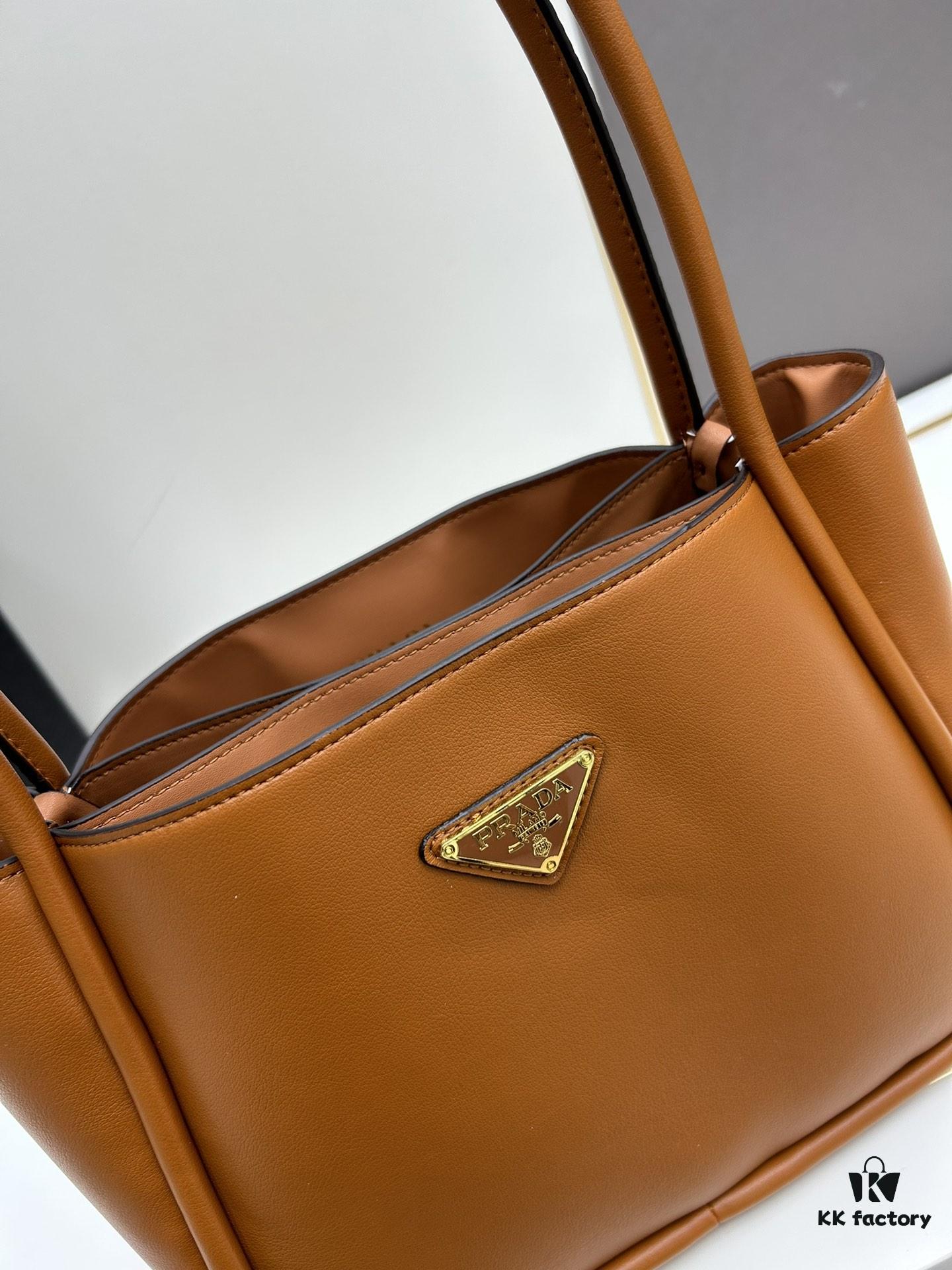 6930b5696e68136f4d9ade6c Prada Mini Tote Bag 24 New Arrival, Often Called the 'Little Vegetable Basket', Made of Cow Leather with Triangle Logo, Minimalist Design, Comes with Box