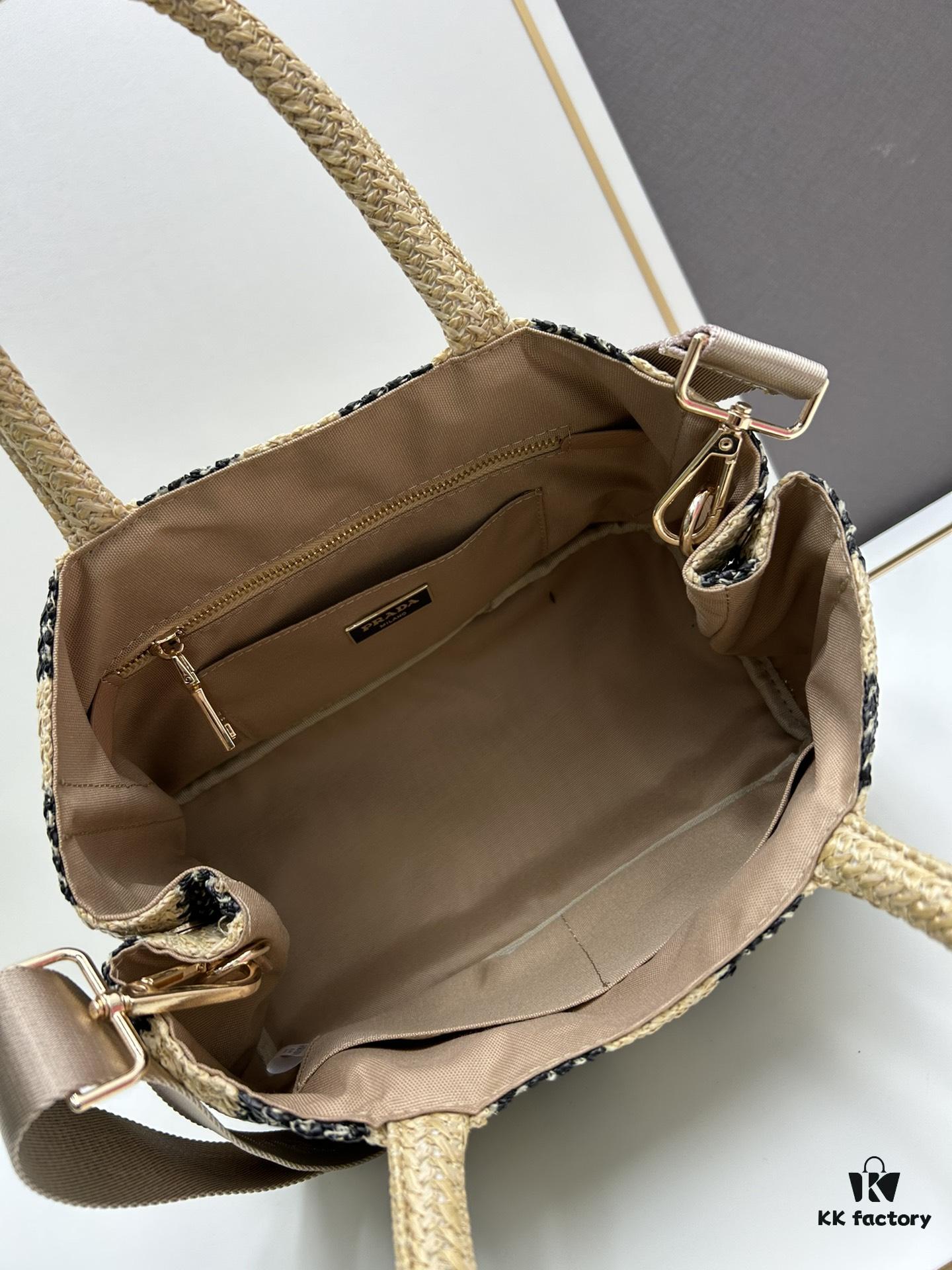 6930b5b96e68136f4d9adef8 Prada Beautiful Wicker Basket Bag, Embrace the Summer with the Prada Raffia and Leather Tote