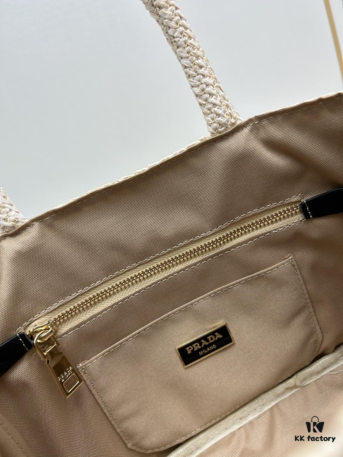 Prada Beautiful Wicker Basket Bag – A Stylish Summer Essential with Straw and Leather Design