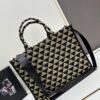 6930b5c76e68136f4d9adf0d New Large PRADA Embroidered Fabric Tote Bag (Medium Size) with Long Adjustable Saffiano Leather Strap