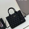 6930b5cc6e68136f4d9adf18 New Medium Prada Embroidered Fabric Tote Bag (with Long Shoulder Strap)