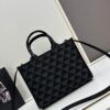 6930b5cd6e68136f4d9adf19 New Medium Prada Embroidered Fabric Tote Bag (with Long Shoulder Strap)