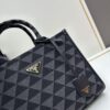 6930b5ce6e68136f4d9adf1a New Medium Prada Embroidered Fabric Tote Bag (with Long Shoulder Strap)