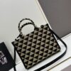 6930b5d26e68136f4d9adf23 New Medium Prada Embroidered Fabric Tote Bag with Long Shoulder Strap