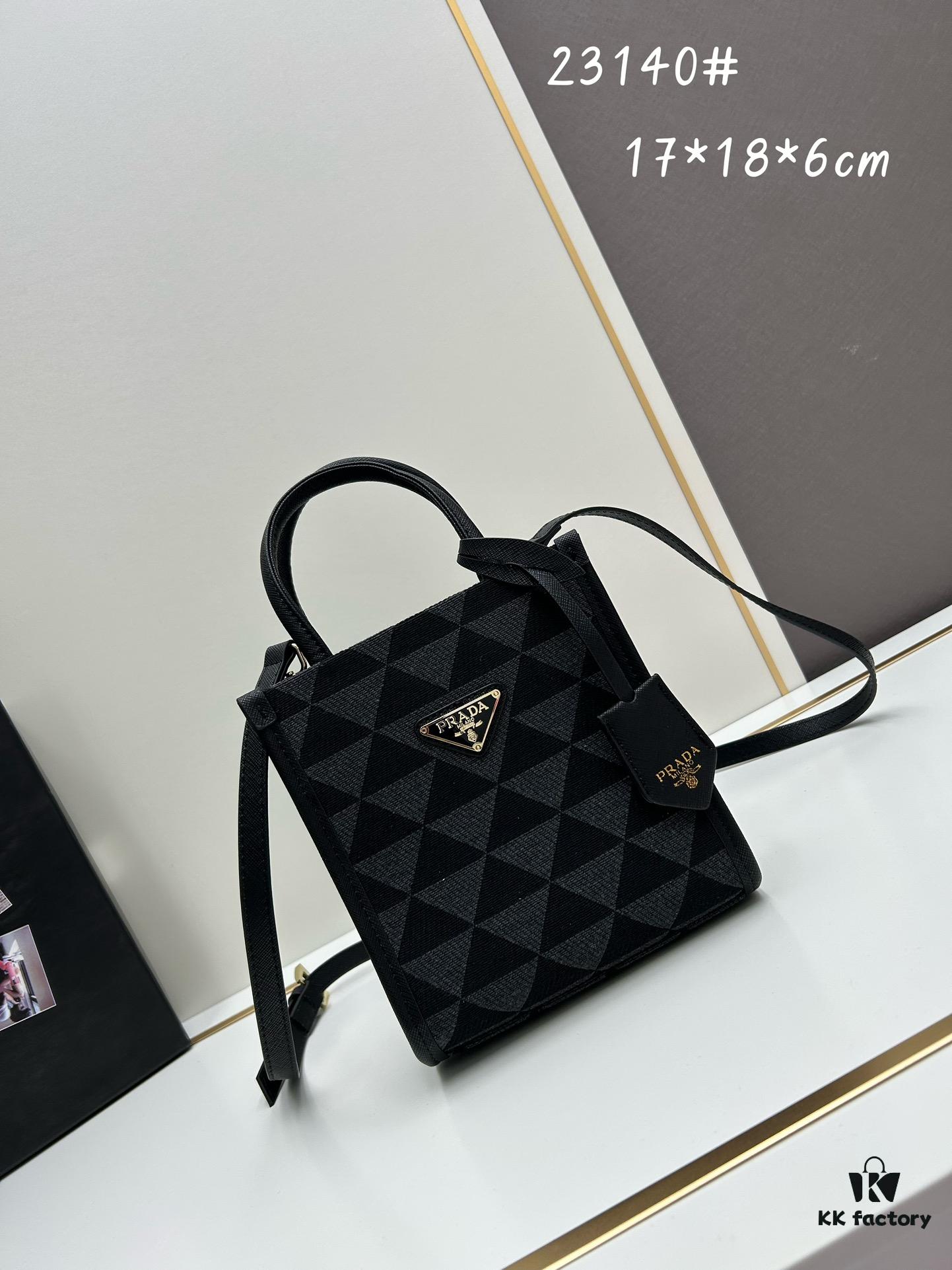 6930b5d56e68136f4d9adf2a New Small Model Prada Embroidered Fabric Tote Bag Medium Size with Box (with Long Strap)