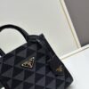 6930b5d76e68136f4d9adf2e New Small Model Prada Embroidered Fabric Tote Bag Medium Size with Box (with Long Strap)