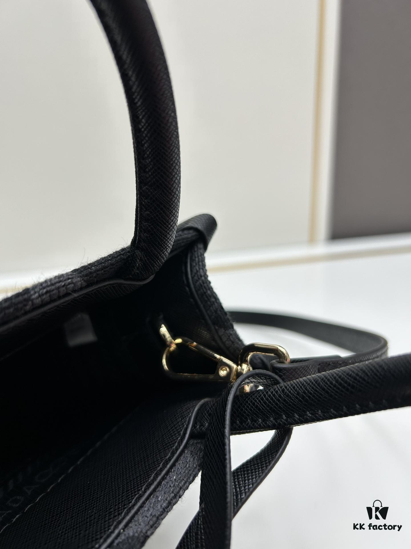 6930b5da6e68136f4d9adf30 New Small Model Prada Embroidered Fabric Tote Bag Medium Size with Box (with Long Strap)
