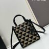 New Small Size Prada Embroidered Fabric Tote Bag Medium (with Box) with Long Strap