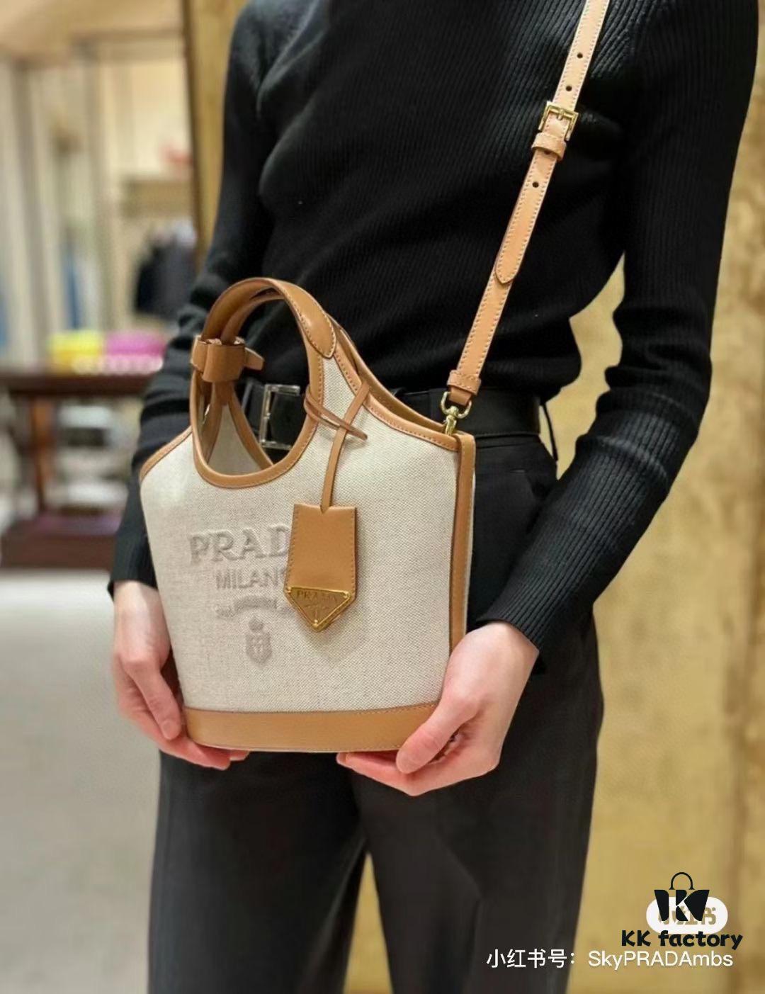 6930b5e06e68136f4d9adf3c Large Size Prada New Linen Blend Tote Bag with Leather Trim