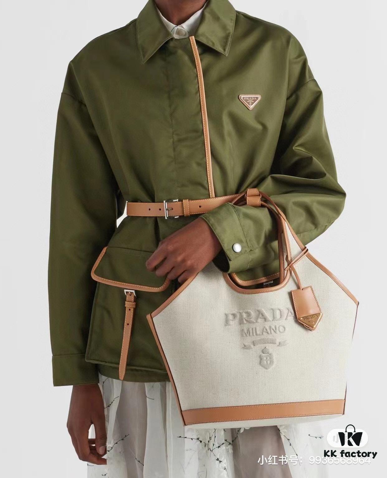 6930b5e56e68136f4d9adf47 Large Size Prada New Linen Blend Tote Bag