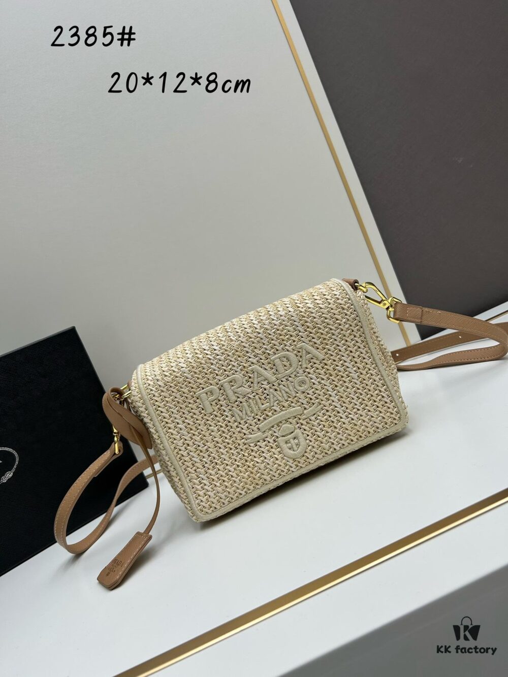 6930b5f36e68136f4d9adf5c Raffia Woven Camera Bag, Model No. 2385, Box Size 20x12x8