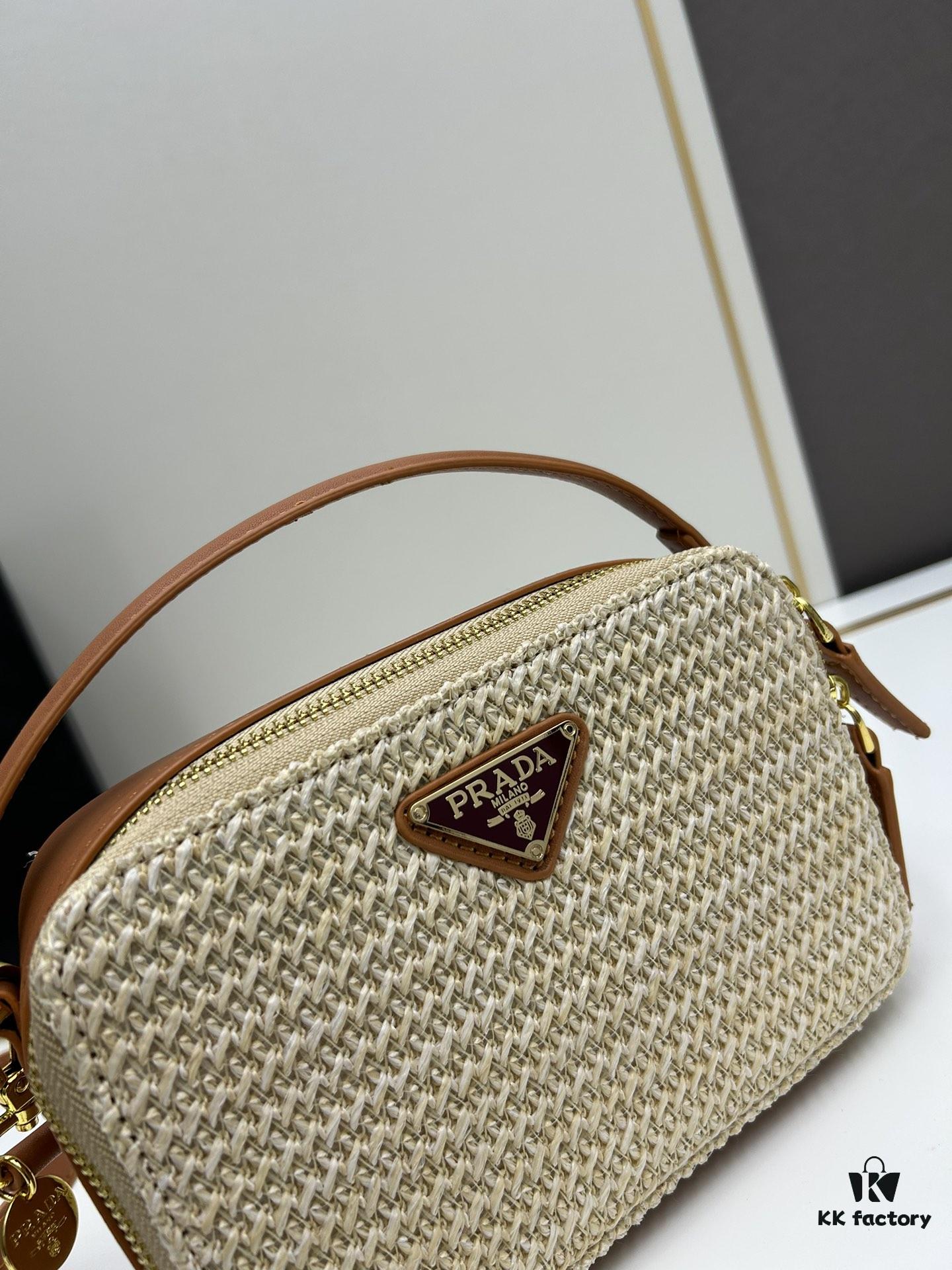 PRADA Woven Style Beautiful Bag with Box, Size 19x12x6, Model No. 2427