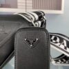 Prada 21K Tri-Fold Cross Texture Triangle Bag with Box
