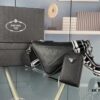 Prada 21K Tri-Fold Cross Texture Triangle Bag with Box