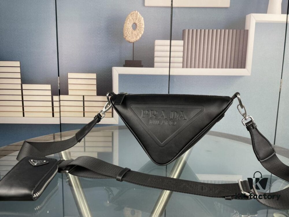 6930b60b6e68136f4d9adf84 Prada 21K Tri-Fold Triangle Bag with Box, Plain Weave
