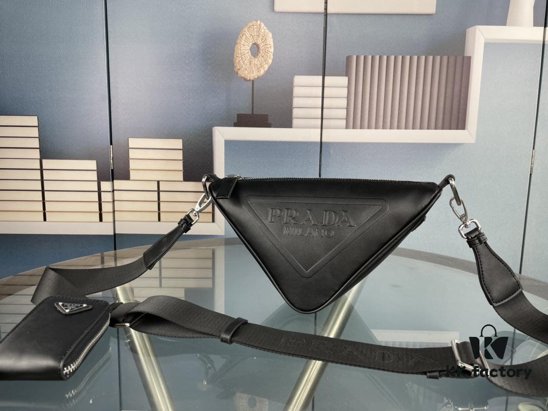 6930b60b6e68136f4d9adf84 Prada 21K Tri-Fold Triangle Bag with Box, Plain Weave