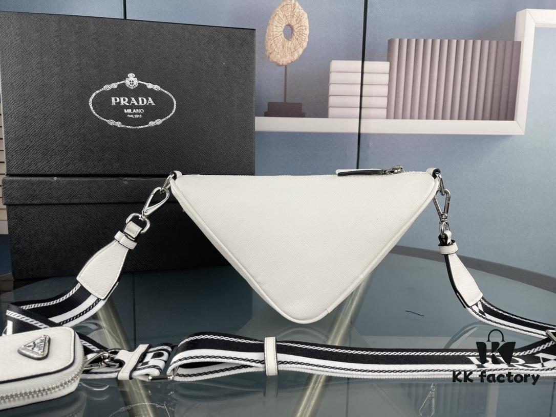 6930b60b6e68136f4d9adf85 Prada 21K Tri-Fold Cross Texture Triangle Bag with Box