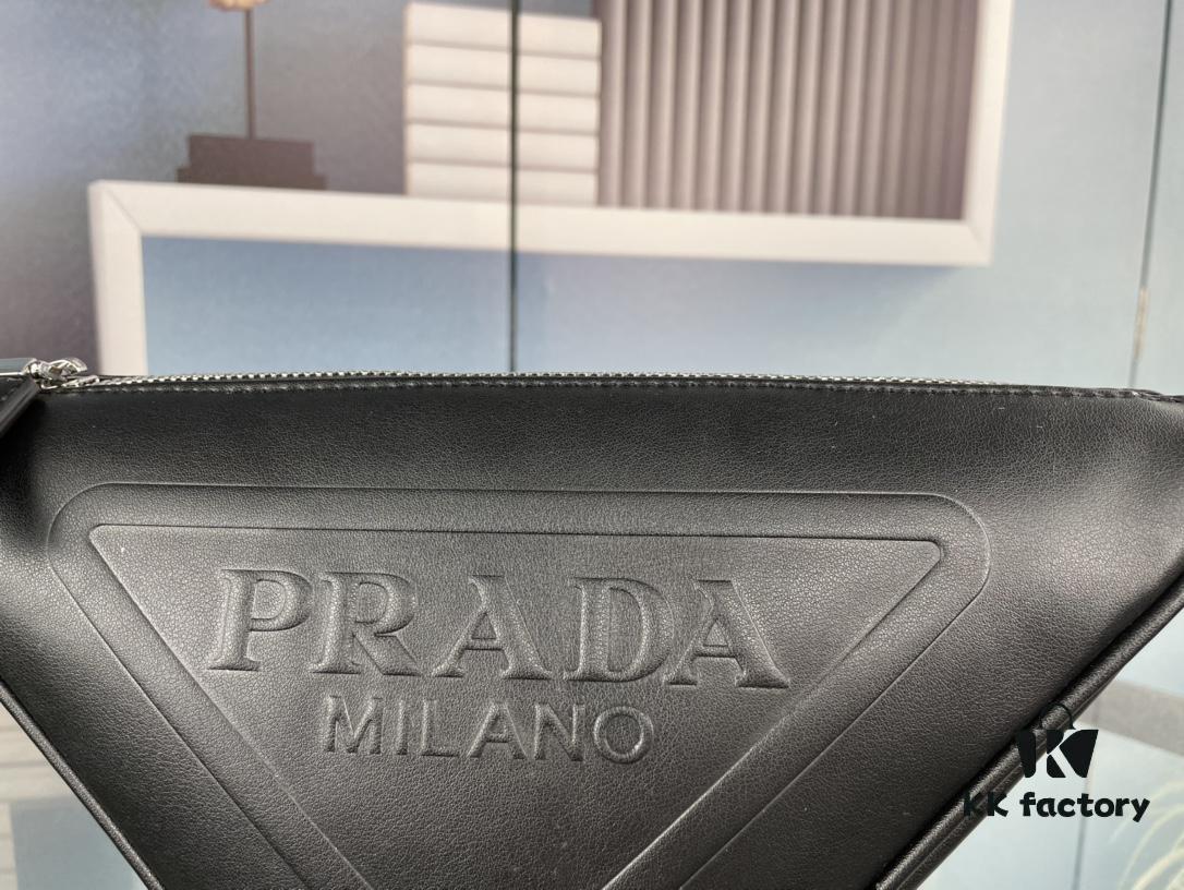 6930b6106e68136f4d9adf8d Prada 21K Tri-Fold Triangle Bag with Box, Plain Weave
