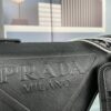 Prada 21K Tri-Fold Cross Texture Triangle Bag with Box