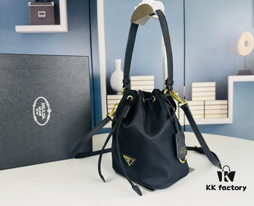 6930b6226e68136f4d9adfb4 Adorable Prada Mini Bucket Bag with Box, Size: Base Length 16 x Opening Length 23 x Height 18 x Thickness 10, Model No. 067