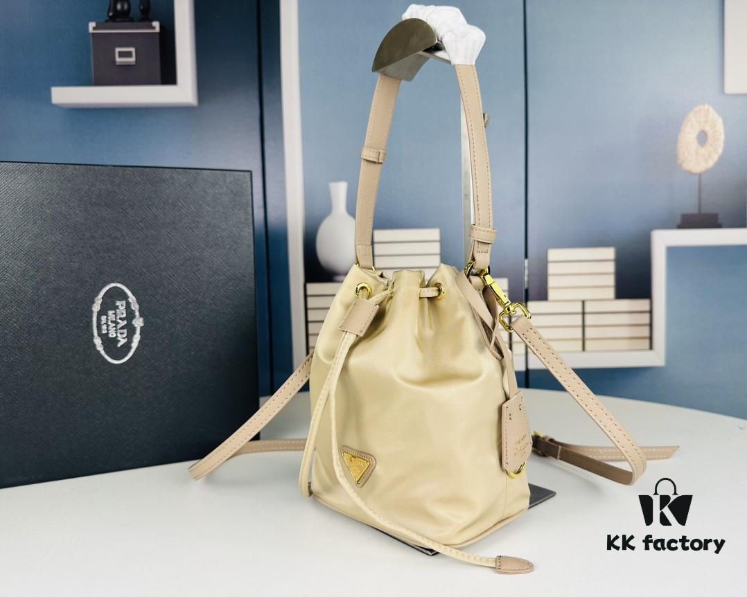 6930b6266e68136f4d9adfbc Adorable Prada Mini Bucket Bag with Box, Size: Bottom Length 16 x Opening Length 23 x Height 18 x Thickness 10, Style No. 067
