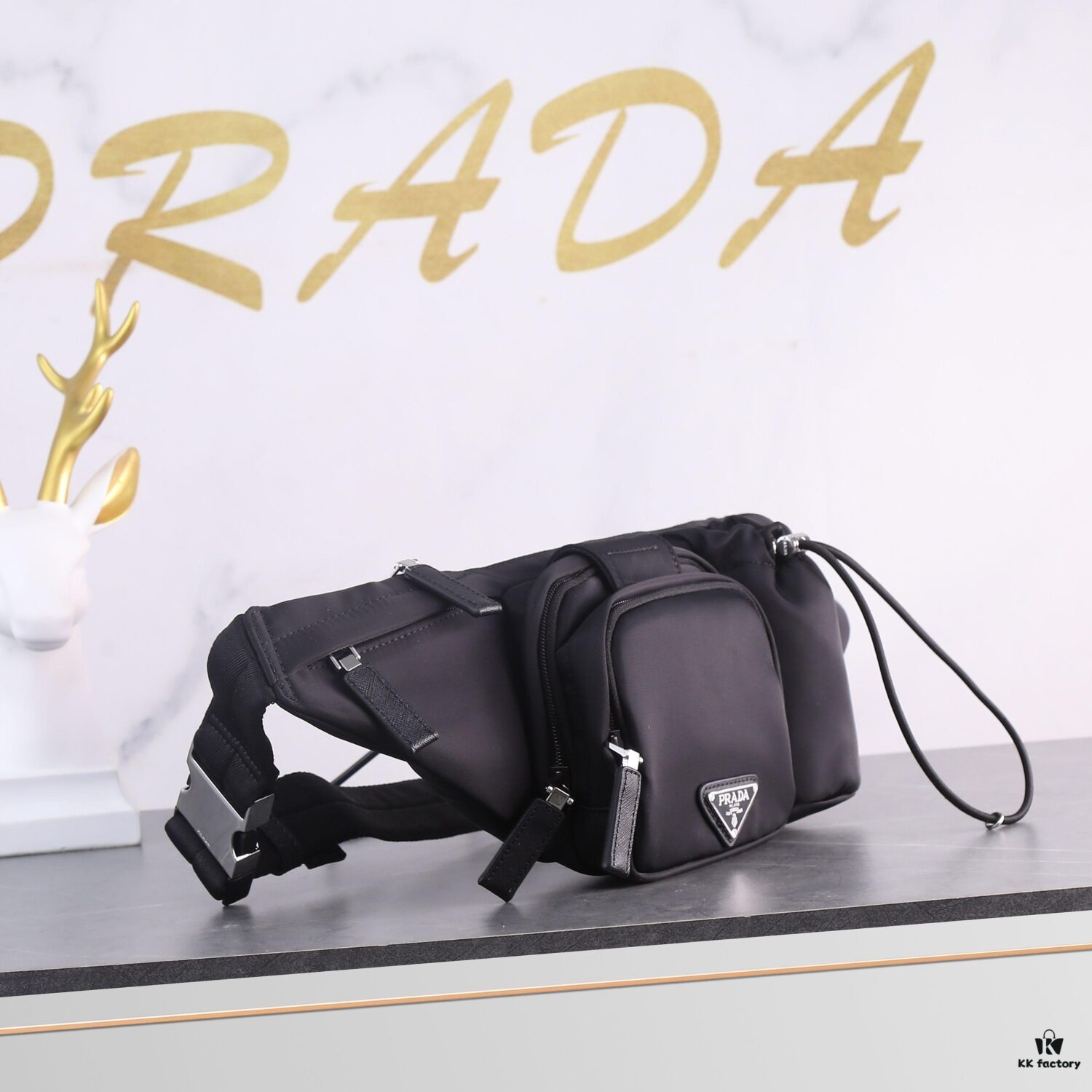 6930b6336e68136f4d9adfd0 PRADA Classic Fashion Waist Bag, Lightweight Waterproof Fabric, Handcrafted Detailing, Style 1B0056, Size: W32 x H12