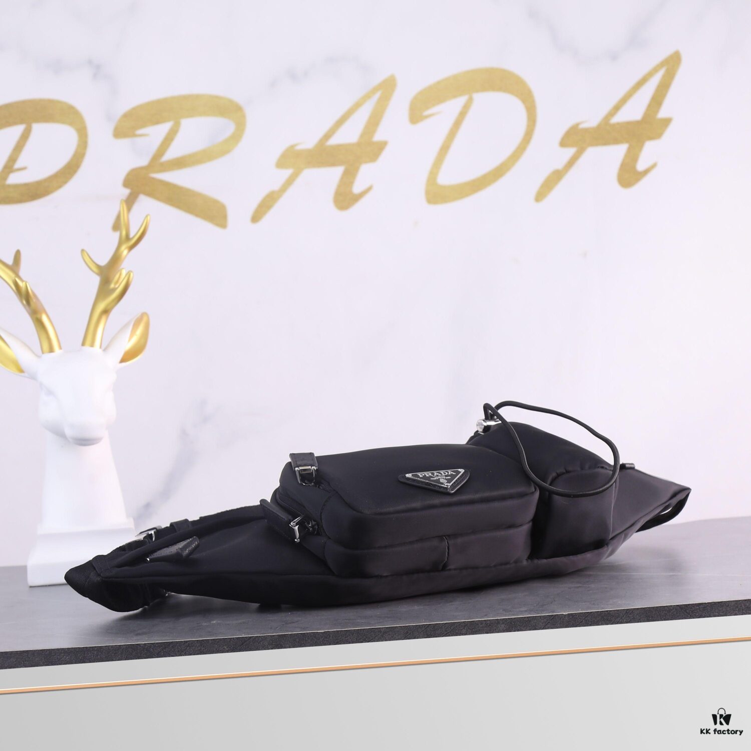 6930b6346e68136f4d9adfd1 PRADA Classic Fashion Waist Bag, Lightweight Waterproof Fabric, Handcrafted Detailing, Style 1B0056, Size: W32 x H12