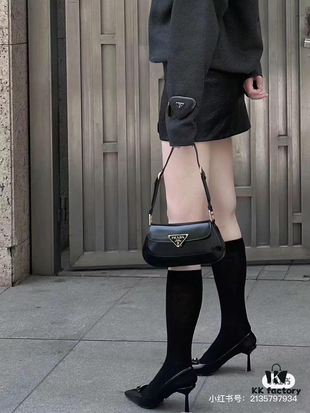 6930b6536e68136f4d9ae002 PRADA New Style Baguette Shoulder Bag (Box Included) Size 24x12x4, Model No. 817, Full Grain Leather Version