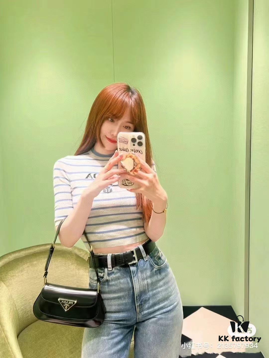 6930b6546e68136f4d9ae004 PRADA New Style Baguette Shoulder Bag (Box Included) Size 24x12x4, Model No. 817, Full Grain Leather Version