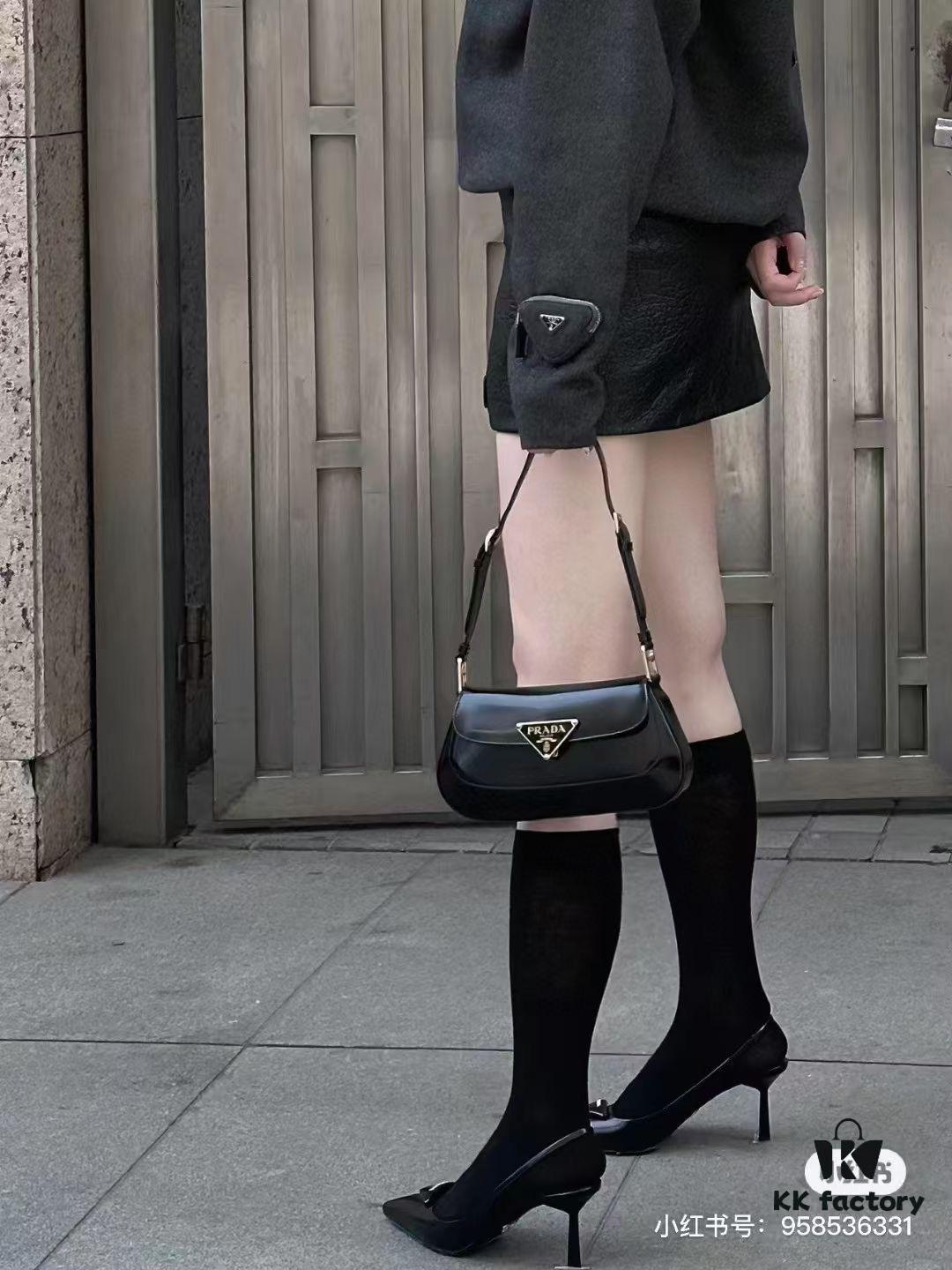 6930b6556e68136f4d9ae005 PRADA New Style Baguette Shoulder Bag (Box Included) Size 24x12x4, Model No. 817, Full Grain Leather Version