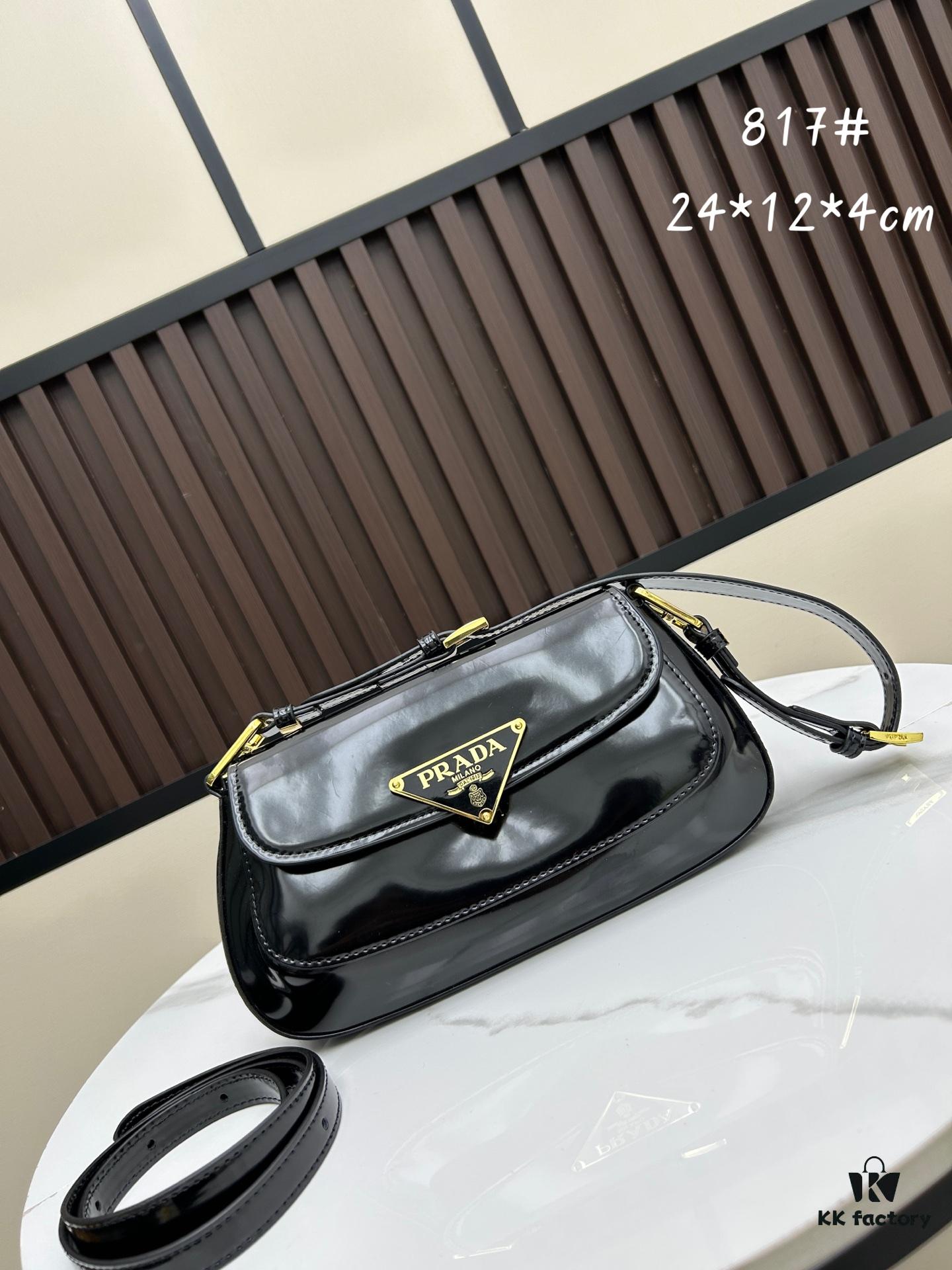 6930b65a6e68136f4d9ae00c PRADA New Baguette Crossbody Bag (Box Included) Size 24x12x4, Model No. 817, Full Grain Leather Version