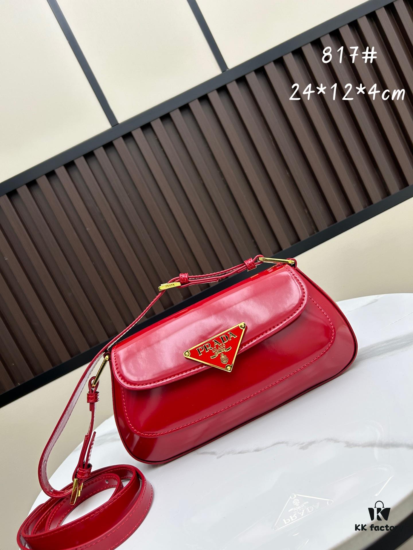 6930b65b6e68136f4d9ae00e PRADA New Baguette Crossbody Bag (Box Included) Size 24x12x4, Model No. 817, Full Grain Leather Version