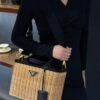 6930b66c6e68136f4d9ae02a Prada-Inspired Palm Leaf and Leather Woven Tote Bag – Vacation-Ready Fashion, Handheld or Shoulder Carry
