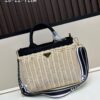6930b6746e68136f4d9ae037 Prada-style Wicker Handbag, Palm Leaf and Cowhide Weave, High-end Designer Look, Adjustable Handle for Hand or Shoulder Carry