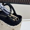 6930b6796e68136f4d9ae03f Prada-inspired Palm Leaf and Leather Woven Tote Bag – Vacation-Ready Fashion, Handheld or Shoulder Carry